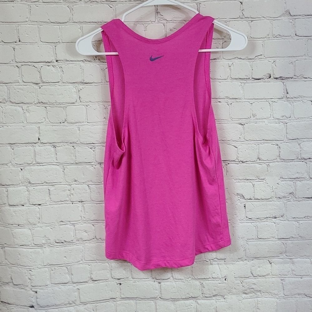 Nike Just Do It dri-fit athletic tank top XS Sleeveless Racerback Loose Pink Tee - Picture 4 of 7